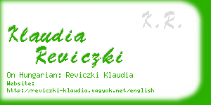 klaudia reviczki business card